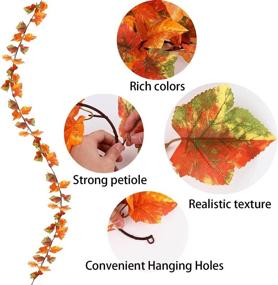 img 1 attached to 🍁 KIMOBER Fall Leaf Garland: Artificial Maple Foliage Vines for Stunning Autumn Decor, Home Wedding, Fireplace, Party