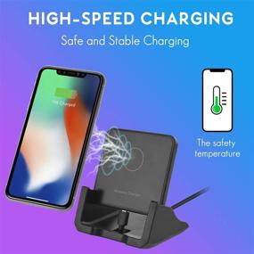 img 1 attached to 🔌 KJDJR Беспроводная зарядная станция Qi 10W высокоскоростная для iPhone SE11/11Pro/11Pro Max/XR/Xs/, Samsung Galaxy S20/S10/S9/S8/, Note 10/9/8, AirPods Pro - Беспроводное зарядное устройство и подставка для мобильного телефона.