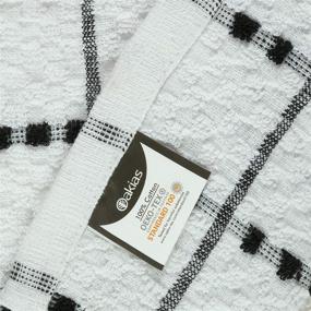 img 2 attached to Oakias Kitchen Towels Black: 12 Pack, 16x26 Inches - Highly Absorbent & Quick Drying Cotton Hand Towels