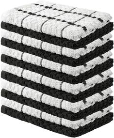 img 4 attached to Oakias Kitchen Towels Black: 12 Pack, 16x26 Inches - Highly Absorbent & Quick Drying Cotton Hand Towels