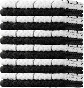 img 3 attached to Oakias Kitchen Towels Black: 12 Pack, 16x26 Inches - Highly Absorbent & Quick Drying Cotton Hand Towels