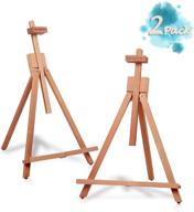 🖼️ falling in art 25’’ beechwood tabletop easel set - ideal for painting, holds canvas up to 22 1/2 inches high, 2 pack artist a-frame tripod with rubber feet - portable photo and sign holder logo