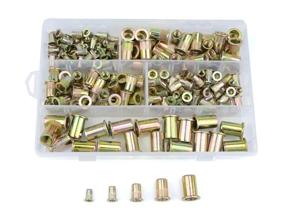 img 4 attached to 🔩 WMYCONGCONG 200-Piece Zinc Plated Carbon Steel Rivet Nut Insert Assortment Kit with Flat Head - M4 M5 M6 M8 M10