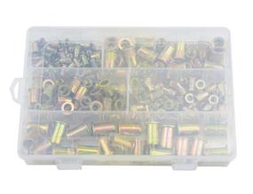 img 2 attached to 🔩 WMYCONGCONG 200-Piece Zinc Plated Carbon Steel Rivet Nut Insert Assortment Kit with Flat Head - M4 M5 M6 M8 M10