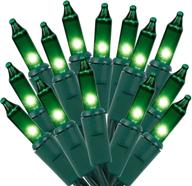 ul certified 150 count christmas string lights - 33ft indoor/outdoor decorative green wire fairy lights for st patricks day, holiday, patio, and party decoration logo