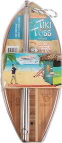 img 2 attached to Tiki Toss Hawaiian Edition - Deluxe Ring Toss Game for Adults & Kids! Outdoor/Indoor, 5ft Telescoping Pole with String