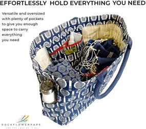 img 2 attached to 🎾 rockflowerpaper Вимблдон Теннисная Ракетка Ракет Нави Холст Carryall Сумка: Водонепроницаемая большая сумка через плечо для теннисных энтузиастов.