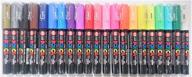 🎨 set of 21 uni posca paint marker pens, extra fine point (pc-1m), with original vinyl pen case - various colors logo