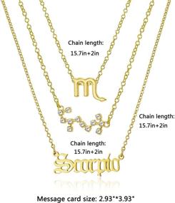 img 3 attached to 🌟 Set of 3 Zodiac Necklaces - 12 Constellation Sign Pendants - Astrology Birthday Gifts for Women and Girls