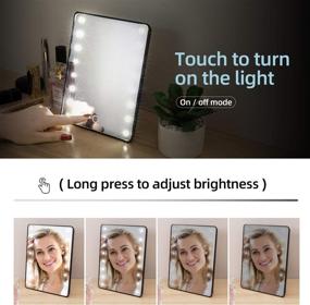 img 2 attached to 💄 VITREE Makeup Mirror: 16 LED Cosmetic Mirror with Touch Switch - Portable for Tabletop, Bathroom, and Travel