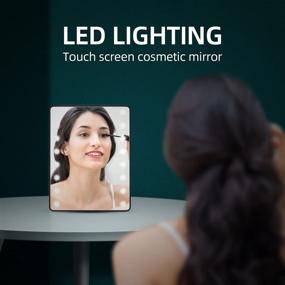 img 1 attached to 💄 VITREE Makeup Mirror: 16 LED Cosmetic Mirror with Touch Switch - Portable for Tabletop, Bathroom, and Travel