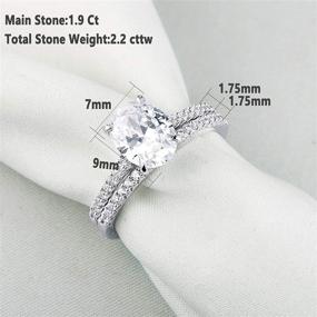 img 2 attached to 💍 Newshe 2.2Ct Oval CZ Sterling Silver Solitaire Engagement Wedding Ring Set for Women - Size 5-12