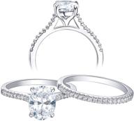 💍 newshe 2.2ct oval cz sterling silver solitaire engagement wedding ring set for women - size 5-12 logo