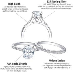 img 1 attached to 💍 Newshe 2.2Ct Oval CZ Sterling Silver Solitaire Engagement Wedding Ring Set for Women - Size 5-12