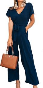 img 3 attached to ECOWISH Sleeves Jumpsuits Jumpsuit Pockets Women's Clothing and Jumpsuits, Rompers & Overalls