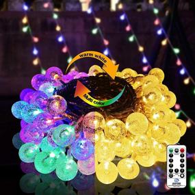 img 4 attached to 🌟 Hezbjiti Color Changing Ball Lights, 160 LED 66ft: Transform Your Space with 9 Lighting Modes & Crystal Fairy Globe String Lights for Festive Decorations (Warm White to Multicolor)