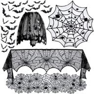 🕷️ halloween spiderweb fireplace tablecloth: festive decorations for a spooky ambiance logo