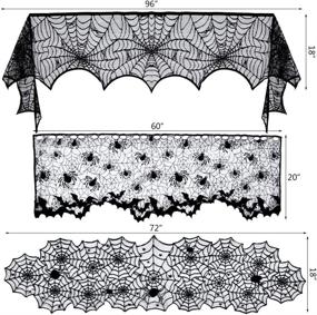 img 3 attached to 🕷️ Halloween Spiderweb Fireplace Tablecloth: Festive Decorations for a Spooky Ambiance