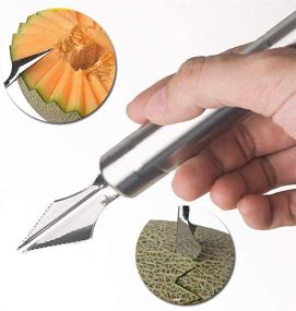 img 2 attached to 🍉 Double-Headed Melon Baller Scoop: Stainless Steel Cutter Knife with Dual-Purpose Cooking Spoon for Effortless DIY Fruit Carving, Scooping Watermelon, Cantaloupe, Ice Cream, Cupcake, Cookie, and Cheese Grating!