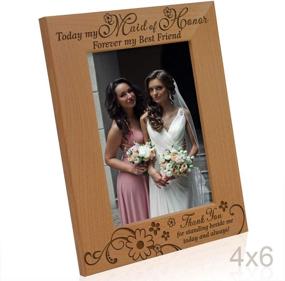 img 2 attached to KATE POSH - Forever My Best Friend Maid of Honor Picture Frame - Engraved Wood Wedding Gift (4x6-Vertical)