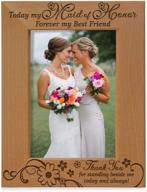 kate posh - forever my best friend maid of honor picture frame - engraved wood wedding gift (4x6-vertical) логотип