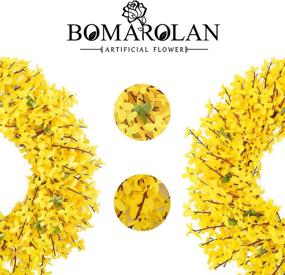 img 2 attached to 🌼 BOMAROLAN Artificial Forsythia Wreath 18 Inch: Stunning All-Season Floral Décor for Indoor and Outdoor Spaces