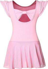 img 3 attached to Ballet Dance Leotards for Girls with Flutter Sleeve Petal Skirt and Bowknot Back - Enhanced SEO