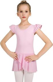 img 2 attached to Ballet Dance Leotards for Girls with Flutter Sleeve Petal Skirt and Bowknot Back - Enhanced SEO