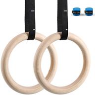 kdpranky wooden gymnastics rings: 1500lbs pull up equipment for full body home workouts with 15ft heavy duty straps логотип