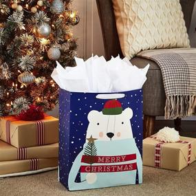 img 3 attached to 🎁 Hallmark 15" Extra Large Christmas Gift Bag with Tissue Paper - Merry Christmas Polar Bear Design for All Ages and Relations