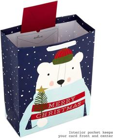 img 1 attached to 🎁 Hallmark 15" Extra Large Christmas Gift Bag with Tissue Paper - Merry Christmas Polar Bear Design for All Ages and Relations