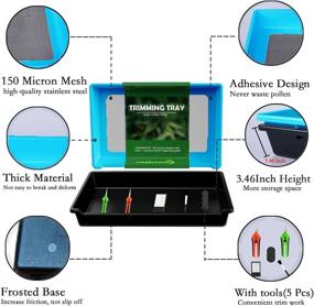 img 2 attached to NATUREHYDRO Trimming Tray and Dry Sift Tools: Efficient 2-in-1 Herb Sifter 🌿 for Pollen and Herbs. Includes 150 Micron Screen, Trimming Scissors, and Brush - Blue