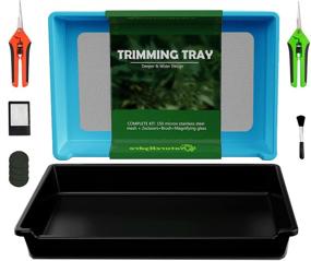 img 4 attached to NATUREHYDRO Trimming Tray and Dry Sift Tools: Efficient 2-in-1 Herb Sifter 🌿 for Pollen and Herbs. Includes 150 Micron Screen, Trimming Scissors, and Brush - Blue