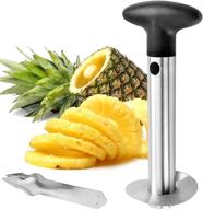 🍍 effortlessly slice, peel & core pineapples with stainless steel pineapple cutter, corer, and slicer set for home and kitchen logo