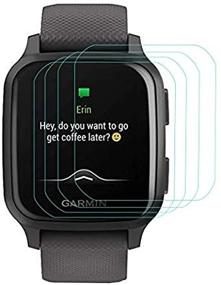 img 1 attached to 📱 Полноэкранный 4-пакет прозрачных пленок для защиты экрана Garmin Venu Sq - совместимость с функцией Anti-Bubble