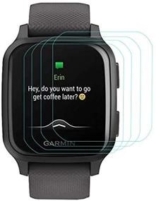img 3 attached to 📱 Полноэкранный 4-пакет прозрачных пленок для защиты экрана Garmin Venu Sq - совместимость с функцией Anti-Bubble