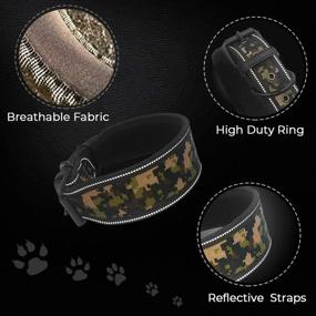 img 3 attached to 🐶 Padded Heavy Duty Dog Collar: 2" Wide Reflective Adjustable Stainless Steel Hardware for Medium and Large Dogs