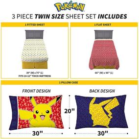 img 1 attached to 🛏️ Super Soft Bedding Set, 3 Piece Twin Size, Pokemon - Franco Kids