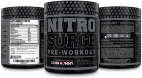 img 1 attached to 💪 NITROSURGE Black Pre Workout Supplement: Boost Your Energy with this Nootropic Powder featuring Dynamine & TeaCrine - Experience the Power of a PreWorkout Nitric Oxide Booster - 30 Servings of Sour Gummy Flavored Performance Enhancer