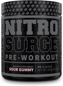 img 4 attached to 💪 NITROSURGE Black Pre Workout Supplement: Boost Your Energy with this Nootropic Powder featuring Dynamine & TeaCrine - Experience the Power of a PreWorkout Nitric Oxide Booster - 30 Servings of Sour Gummy Flavored Performance Enhancer