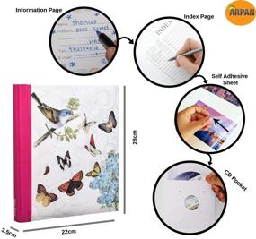 img 3 attached to 🦋 Capture Cherished Memories with ARPAN Vintage Butterfly Self-Adhesive Photo Album: 36 Sheets, 72 Sides, Spiral Bound