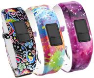 colorful adjustable replacement wristband strap bands – compatible with garmin vivofit 3, vivofit jr, and vivofit jr. 2 – hmj band – for kids, wrist over 135mm at least logo