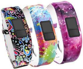 img 4 attached to Colorful Adjustable Replacement Wristband Strap Bands – Compatible with Garmin Vivofit 3, Vivofit JR, and Vivofit JR. 2 – HMJ Band – for Kids, Wrist Over 135MM at Least
