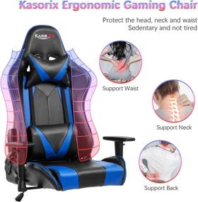 img 2 attached to Kasorix Adjustable Manager Executive Chair 8562BLUE