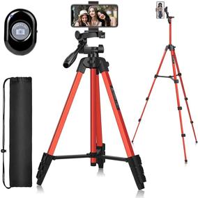 img 4 attached to 📸 UEGOGO 55" Phone Tripod: Lightweight, Portable, and Red - with Remote Shutter & Phone Holder - Ideal for Phones and Cameras