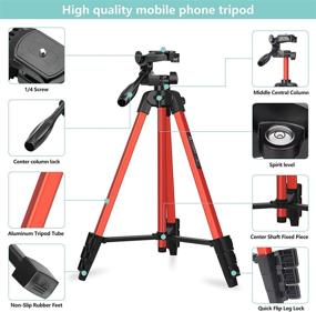 img 3 attached to 📸 UEGOGO 55" Phone Tripod: Lightweight, Portable, and Red - with Remote Shutter & Phone Holder - Ideal for Phones and Cameras