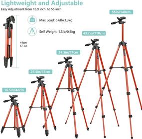 img 2 attached to 📸 UEGOGO 55" Phone Tripod: Lightweight, Portable, and Red - with Remote Shutter & Phone Holder - Ideal for Phones and Cameras