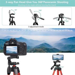 img 1 attached to 📸 UEGOGO 55" Phone Tripod: Lightweight, Portable, and Red - with Remote Shutter & Phone Holder - Ideal for Phones and Cameras