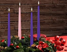 img 1 attached to 🕯️ BRUBAKER 4 pcs Advent Candles Purple and Pink - 10 Inch Taper Candles for Christmas, Church, and Celebrations - Unscented and Dripless - Made in Europe: High-Quality Advent Candles for a Joyful Holiday Season