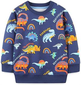 img 4 attached to 👕 Sweatshirt Pullover for Boys' Clothing – Cotton Cartoon Excavator Design